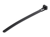 StarTech.com 12cm(5") Reusable Cable Ties, 7mm(1/4") wide, 30mm(1-1/8") Bundle Dia. 22kg(50lb) Tensile Strength, Releasable Nylon Ties, Indoor/Outdoor, 94V-2/UL Listed, 100 Pack, Black - Nylon 66 Plastic - TAA (CBMZTRB5BK) - kabelsamlare - TAA-kompatibel CBMZTRB5BK