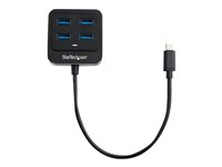 StarTech.com USB C-hubb med 4 portar - USB-C till 4x USB-A-portar - SuperSpeed 10 Gbps USB 3.1/3.2 Gen 2 Type-C-hubb - USB-bussdriven - Bärbar/kompakt USB-C till USB-adapterhubb för bärbar dator - Aluminium - hubb - 4 portar HB31C4AB