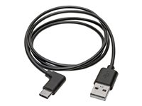 Eaton Tripp Lite Series USB-A to USB-C Cable, Right-Angle USB-C, USB 2.0, (M/M), 3 ft. (0.91 m) - USB typ C-kabel - USB typ A till 24 pin USB-C - 91.4 cm U038-003-CRA