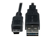 Eaton Tripp Lite Series Universal Reversible USB 2.0 Converter Adapter Cable (Reversible A to 5Pin Mini B M/M), 1 ft. (0.31 m) - USB-kabel - mini-USB typ B till USB - 30 cm UR030-001