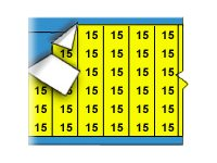 Brady Solid Numbers Wire Marker Card Legend 15 - lednings/kabelmärkare (förtryckt) WM-15-YL-PK