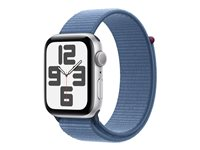 Apple Watch SE (GPS) 2a generation - silveraluminium - smart klocka med sportögla - winter blue - 32 GB MREF3DH/A