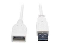 Eaton Tripp Lite Series Universal Reversible USB 2.0 Extension Cable (Reversible A to A M/F), White, 10 ft. (3.05 m) - USB-förlängningskabel - USB till USB - 3.05 m UR024-010-WH