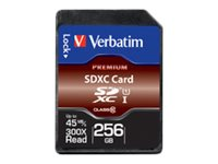 Verbatim Premium - flash-minneskort - 256 GB - SDXC UHS-I 44026