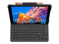 Logitech Slim Folio - tangentbord och foliefodral - QWERTY - hela norden - grafit Inmatningsenhet 920-009488