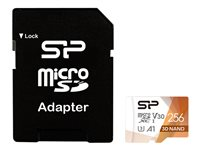 SILICON POWER Superior Pro - flash-minneskort - 256 GB - mikroSDXC UHS-I SP256GBSTXDU3V20AB