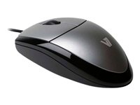 V7 MV3000 full sized Plug & Play USB optical LED mouse - mus - USB - silver med svart MV3000010-5EC