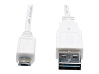 Eaton Tripp Lite Series Universal Reversible USB 2.0 Cable (Reversible A to 5Pin Micro B M/M) White, 3 ft. (0.91 m) - USB-kabel - mikro-USB typ B till USB - 91 cm UR050-003-WH