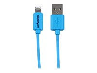 StarTech.com 1m 3ft Blue Apple 8pin Lightning to USB Cable iPhone iPod iPad - Colored Lightning Charge Sync Cable for Blue iPhone 5c (USBLT1MBL) - Lightning-kabel - Lightning / USB - 1 m USBLT1MBL