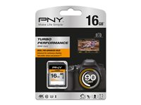 PNY Turbo Performance - flash-minneskort - 16 GB - SDHC UHS-I SD16GTURPER90-EF