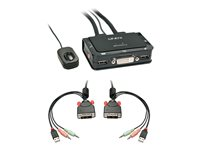 Lindy Compact 2 Port KVM Switch - omkopplare för tangentbord/video/mus/ljud/USB - 2 portar 42341