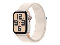 Apple Watch SE (GPS + Cellular) 2a generation - stjärnljusaluminium - smart klocka med sportögla - starlight - 32 GB MRG43DH/A