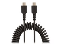 StarTech.com 50 cm USB C-laddningskabel, kraftig USB-C-spiralkabel för snabb laddning och synkronisering, USB 2.0 Type-C-kabel, robust aramidfiber, slitstark hane till hane USB-kabel, svart - USB typ C-kabel - 24 pin USB-C till 24 pin USB-C - 50 cm R2CCC-50C-USB-CABLE