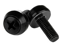 StarTech.com M6 x 12mm - Screws - 100 Pack, Black - M6 Mounting Screws for Server Rack & Cabinet (CABSCRWSM62B) - skruvsats CABSCRWSM62B