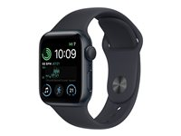 Apple Watch SE (GPS) 2a generation - midnattsaluminium - smart klocka med sportband - midnatt - 32 GB MNJT3DH/A