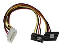 StarTech.com 12in LP4 to 2x Right Angle Latching SATA Power Y Cable Splitter - 4 Pin LP4 to Dual 90 Degree Latching SATA Y Splitter - strömadapter - 4 pin intern effekt till SATA-ström - 30 cm PYO2LP4LSATR