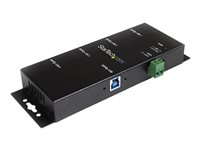 StarTech.com USB 3.0-hubb med 4 portar - Industriell USB-A-hubb i metall - USB-datahubb som kan monteras på vägg eller skrivbord - TAA-kompatibel USB-expansionshubb - hubb - 4 portar ST4300USBM