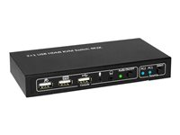 MicroConnect - omkopplare för tangentbord/video/mus/ljud/USB - 2 portar MC-HDMI-USBKVM-UK