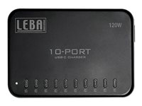 LEBA NoteCharge strömadapter - 12 watt per port - 24 pin USB-C - 120 Watt NCHAR-UB10-SC