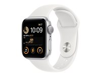 Apple Watch SE (GPS) 2a generation - silveraluminium - smart klocka med sportband - midnatt - 32 GB MNJV3DH/A