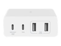 Belkin BoostCharge GaN strömadapter - 2 x USB, 2 x USB-C - 108 Watt WCH010VFWH