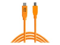 Tether Tools TetherPro - USB typ C-kabel - 24 pin USB-C till mikro-USB typ B - 4.6 m CUC2515-ORG