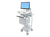 Ergotron StyleView Cart with LCD Pivot, SLA Powered, 9 Drawers vagn - öppen arkitektur - för LCD-skärm/tangentbord/mus/processor/anteckningsbok/streckkodsläsare - TAA-kompatibel SV44-1391-C