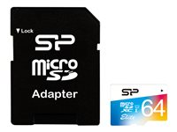 SILICON POWER Elite - flash-minneskort - 64 GB - mikroSDXC UHS-I SP064GBSTXBU1V20SP