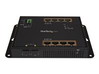 StarTech.com Industriell Gigabit PoE med 8 portar + switch med 2 SFP MSA-platser - 30 W - Härdad lager/L2-switch GbE-styrd - Robust Gigabit Ethernet-nätverksswitch med hög effekt IP-30/-40 C till 75 C - switch - 10 portar - Administrerad IES101GP2SFW