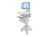 Ergotron StyleView Cart with LCD Pivot, SLA Powered, 2 Drawers vagn - öppen arkitektur - för LCD-skärm/tangentbord/mus/streckkodsläsare/processor - TAA-kompatibel SV44-1321-C