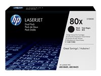 HP 80x - 2-pack - Lång livslängd - svart - original - LaserJet - tonerkassett (CF280XD) CF280XD