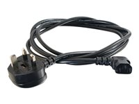 C2G 1m 18 AWG UK 90° Power Cord (IEC320C13R to BS 1363) - strömkabel - power IEC 60320 C13 till BS 1363 - 1 m C2G82035