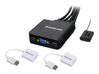 IOGEAR 2-Port VGA and DisplayPort KVM Kit - Cables Included - omkopplare för tangentbord/video/mus/ljud - 2 portar GCS72DPKIT