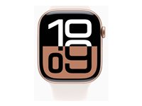 Apple Watch Series 10 (GPS + Cellular) - gold titanium - smart klocka med sportband - starlight - 64 GB MWYY3QN/A