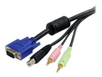 StarTech.com 6 ft 4-in-1 USB VGA KVM Switch Cable with Audio and Microphone - VGA KVM Cable - USB KVM Cable - KVM Switch Cable (USBVGA4N1A6) - kabel för tangentbord/mus/video/ljud - 1.8 m USBVGA4N1A6