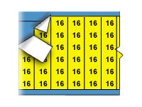 Brady Solid Numbers Wire Marker Card Legend 16 - lednings/kabelmärkare (förtryckt) WM-16-YL-PK