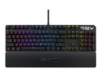 ASUS TUF Gaming K3 - tangentbord - AZERTY - fransk - grå kanonmetall Inmatningsenhet 90MP01Q1-BKFA00