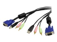 StarTech.com 10 ft 4-in-1 USB VGA KVM Cable with Audio and Microphone - VGA KVM Cable - USB KVM Cable - KVM Switch Cable (USBVGA4N1A10) - kabel för tangentbord/mus/video/ljud - 3 m USBVGA4N1A10