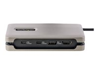 StarTech.com USB-C Multiport Adapter, 4K 60Hz HDMI 2.0b, HDR, USB 3.2 Gen 2 10Gbps Hub (2xUSB-C, 1xUSB-A), 100W PD Pass-Through, Mini Travel Dock, 12"/30cm Cable, Laptop Docking Station - dockningsstation - USB-C 3.2 Gen 2 / Thunderbolt 3 / Thunderbolt 4 - HDMI - 1GbE DKT31CH2CPD3