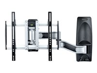 StarTech.com Articulating TV Wall Mount, VESA Wall Mount Supports 65 inch/99lb/Flat/Curved TVs, Retractable Low Profile Wall Mount TV Bracket, Adjustable Corner TV Wall Mount, Swivel/Rotation/Tilt (TV-WALL-MOUNT-65FS) monteringssats - artikulerande - för böjd/platt panel - låg profil - svart, silver - TAA-kompatibel TV-WALL-MOUNT-65FS