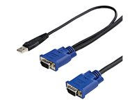 StarTech.com 10 ft Ultra Thin USB VGA 2-in-1 KVM Cable - VGA KVM Cable - USB KVM Cable - KVM Switch Cable (SVECONUS10) - video/USB-kabel - 3.05 m SVECONUS10