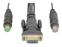 Belkin OmniView Dual Port Cable, PS/2 - tangentbords-/video-/muskabel - 4.6 m F1D9400-15