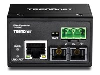 TRENDnet TI-F10SC - fibermediekonverterare - 10Mb LAN, 100Mb LAN - TAA-kompatibel TI-F10SC