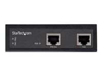 StarTech.com Industriell Gigabit PoE-injektor - Hög hastighet/hög effekt 90 W - 802.3bt PoE++ 48 V-56 VDC DIN-skena UPoE/Ultra Power Over Ethernet-injektoradapter -40 &degC till 75 &degC Robust - strömtillförsel - 90 Watt POEINJ1G90W