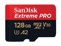 SanDisk Extreme Pro - flash-minneskort - 128 GB - mikroSDXC UHS-I SDSQXCD-128G-GN6MA