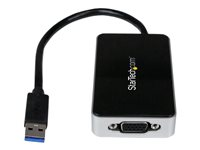 StarTech.com USB 3.0 to VGA Adapter with 1 Port USB Hub - 1920x1200 - External Video & Graphics Card - Dual Monitor Display Adapter - Supports Windows (USB32VGAEH) - extern videoadapter - T5-302 - 16 MB - svart USB32VGAEH