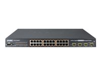 PLANET WGSW-24040HP4 - switch - 24 portar - Administrerad - rackmonterbar WGSW-24040HP4