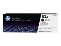 HP 83A - 2-pack - svart - original - LaserJet - tonerkassett (CF283AD) CF283AD