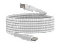 Belkin BoostCharge - USB typ C-kabel - 24 pin USB-C till 24 pin USB-C - 2 m CAB004BT2MWH