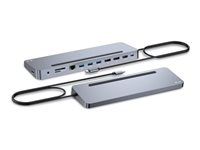 i-Tec - dockningsstation - USB-C / USB4 / Thunderbolt 3 / Thunderbolt 4 - 11-slot - 2 x DP, HDMI - 1GbE C31FLAT2PDPRO100W